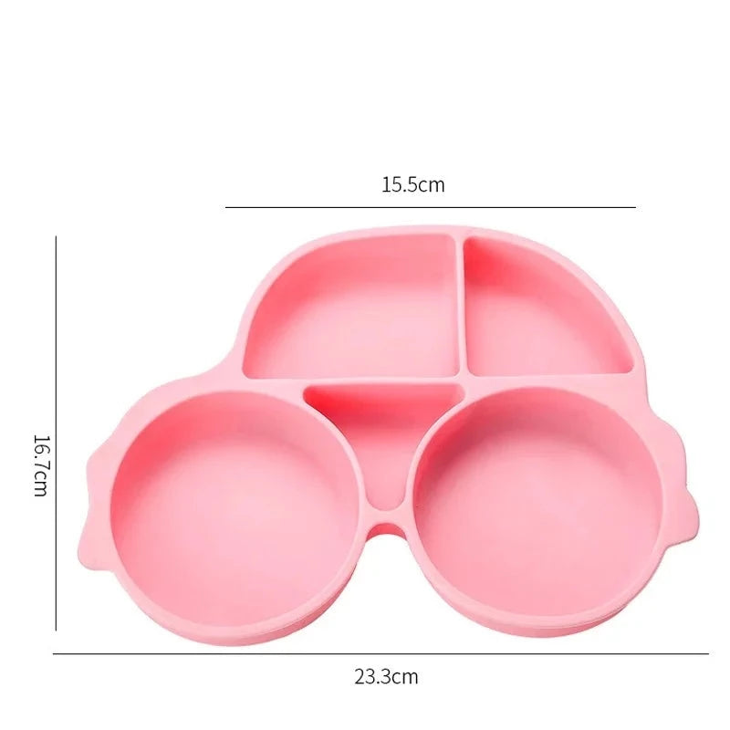 Barntallrik med sugpropp rosa