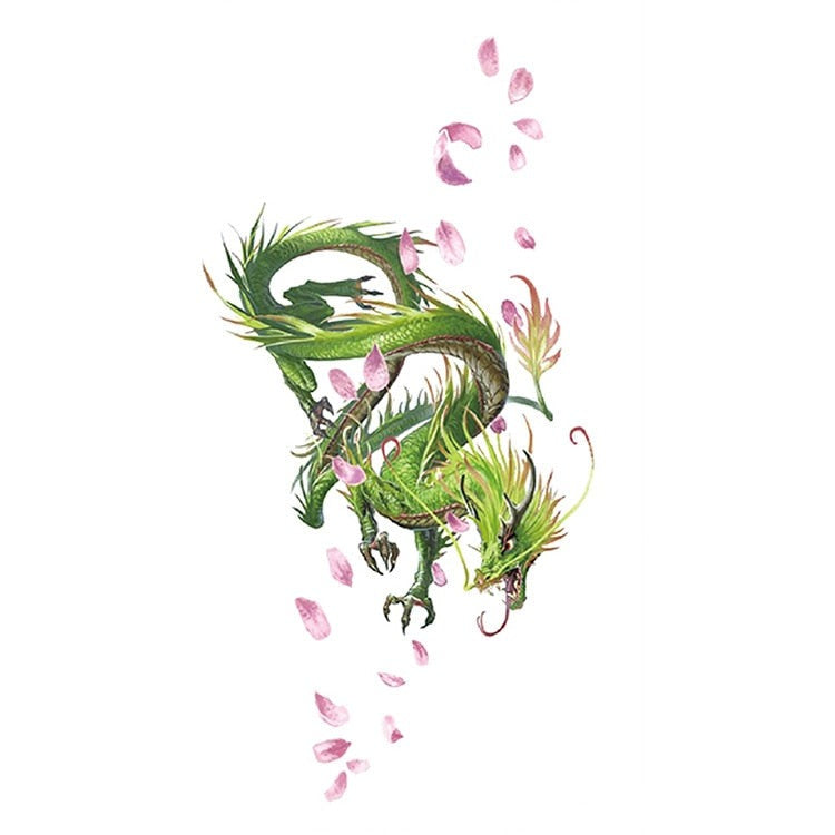 Temporär Tatuering - grön drake