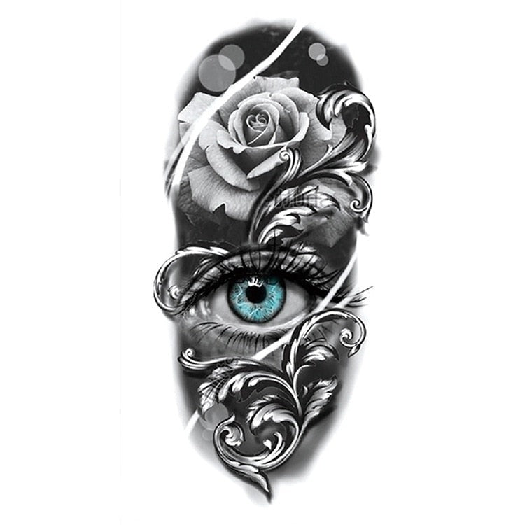 Temporär Tatuering -öga tatuering en vild och modig stil
