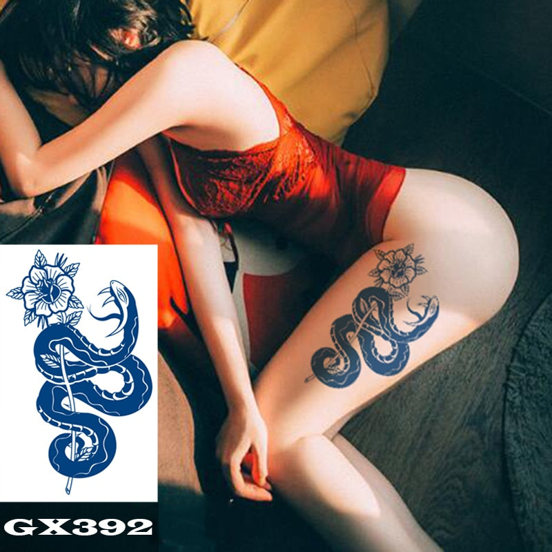 Temporär tatuering : orm och blomma