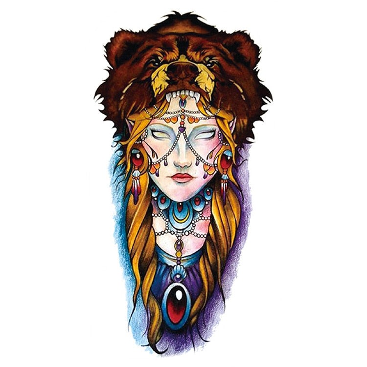 Temporär Tatuering - björn flickan