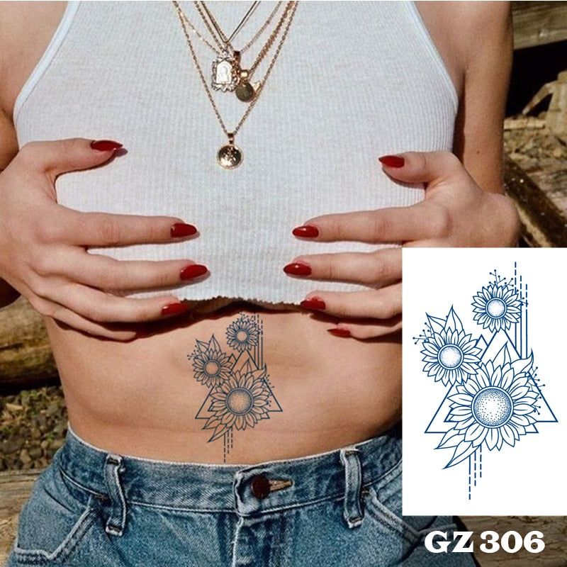 Temporär tatuering blomma