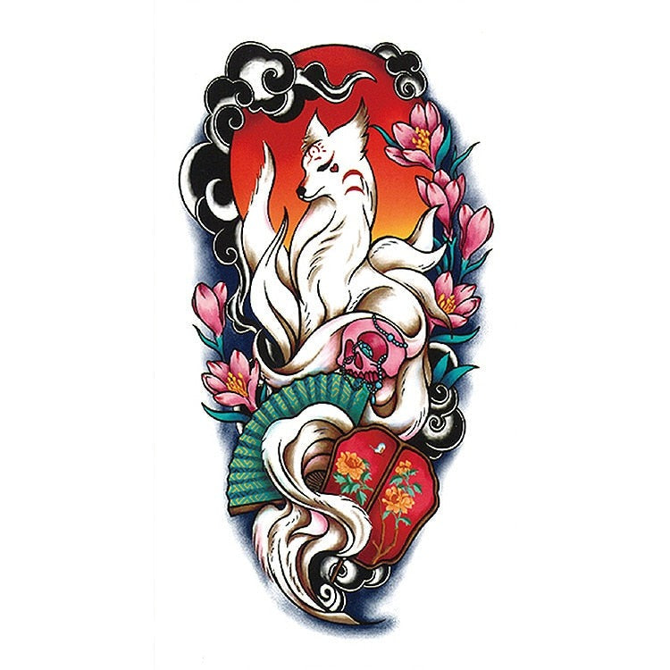 Temporär Tatuering - räv med färger