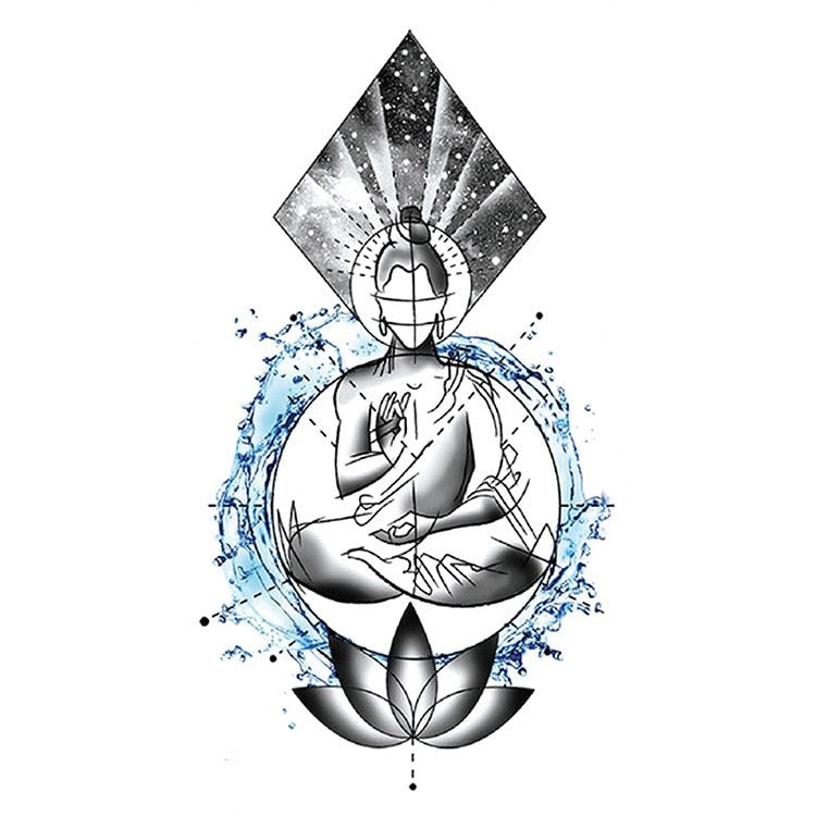 Temporär Tatuering - Buddha meditation