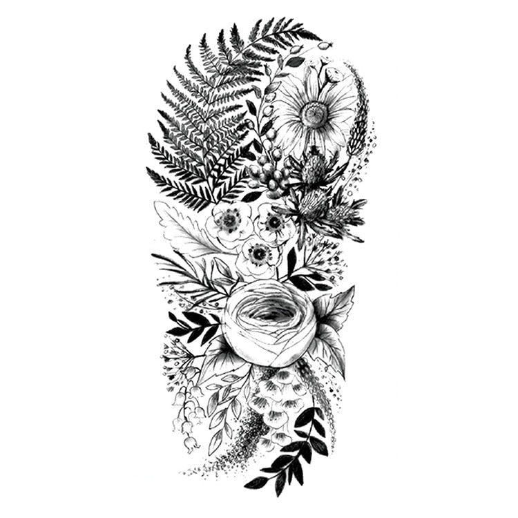 Temporär Tatuering - blommor
