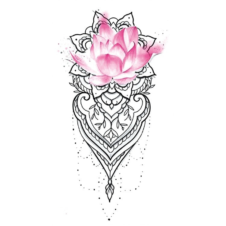 Temporär Tatuering - Blommönster för somriga stranddagar