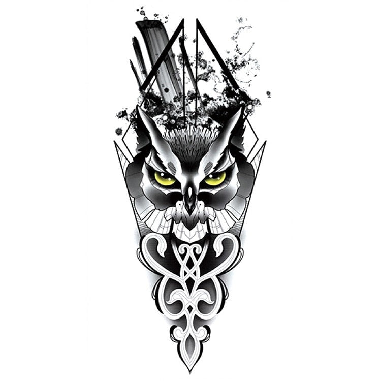 Temporär Tatuering - uggla