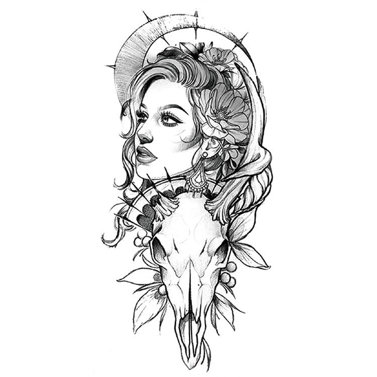 Temporär Tatuering - söt kvinna