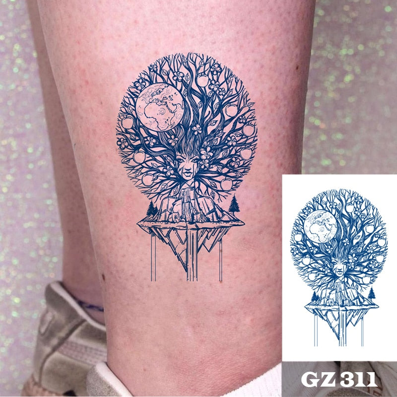 Temporär tatuering träd