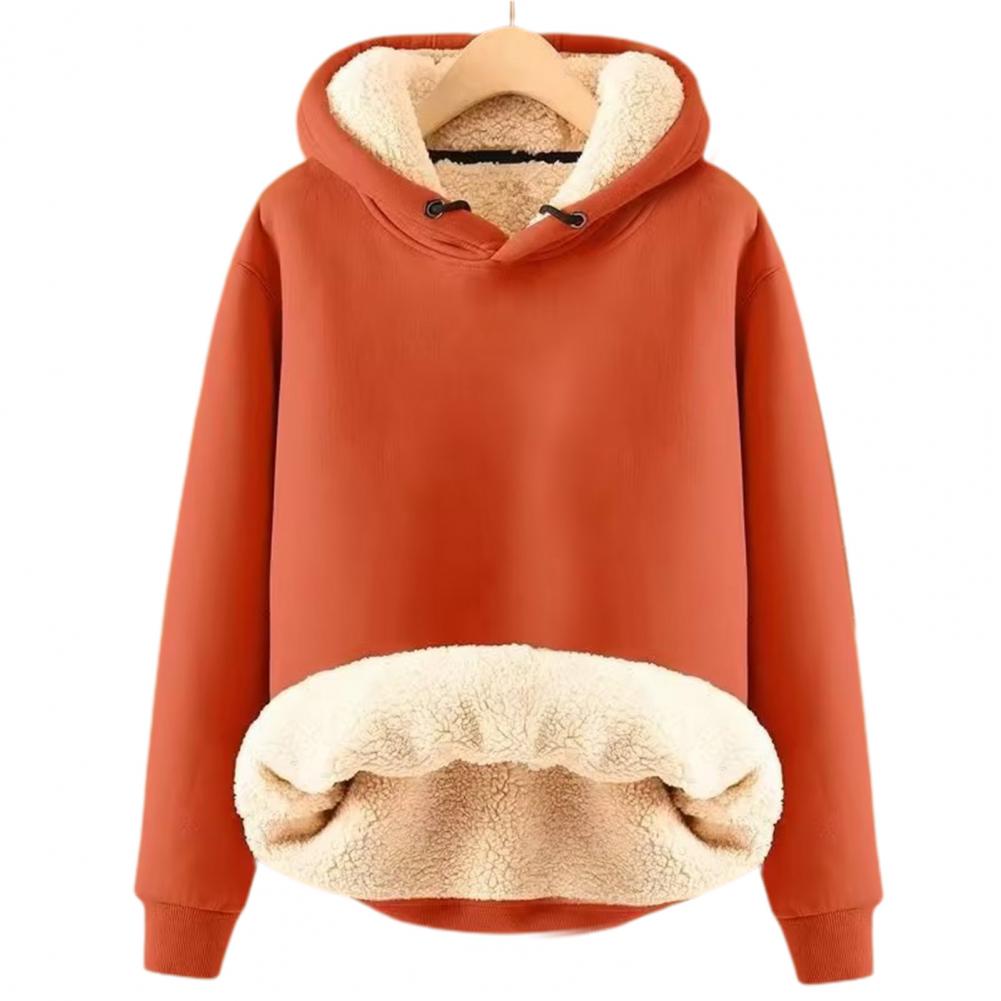 Hoodie med plysch orange