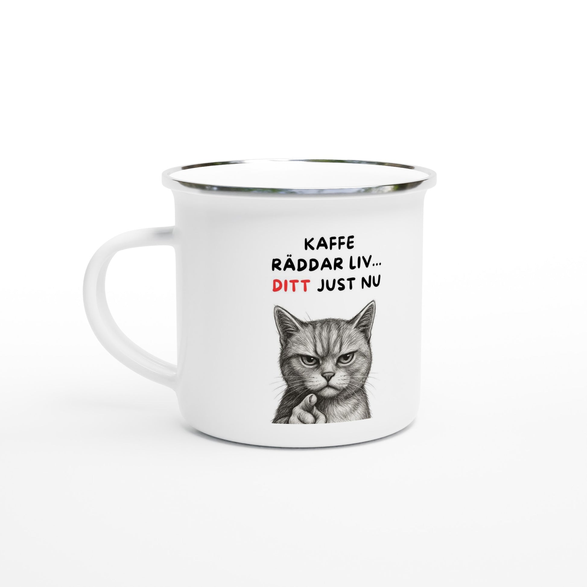 Kaffe och katter roligt mugg