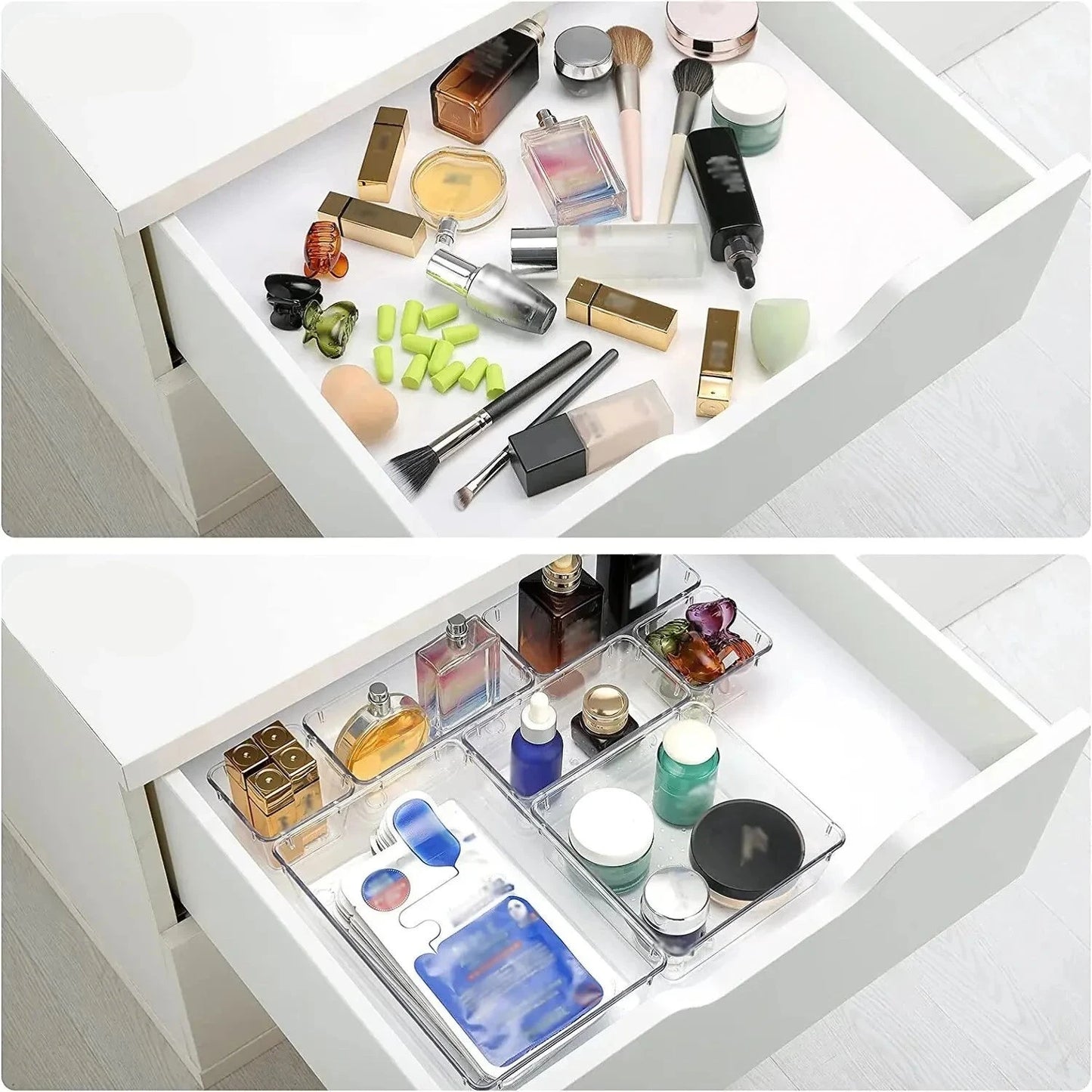 Plast förvaringslådor smink