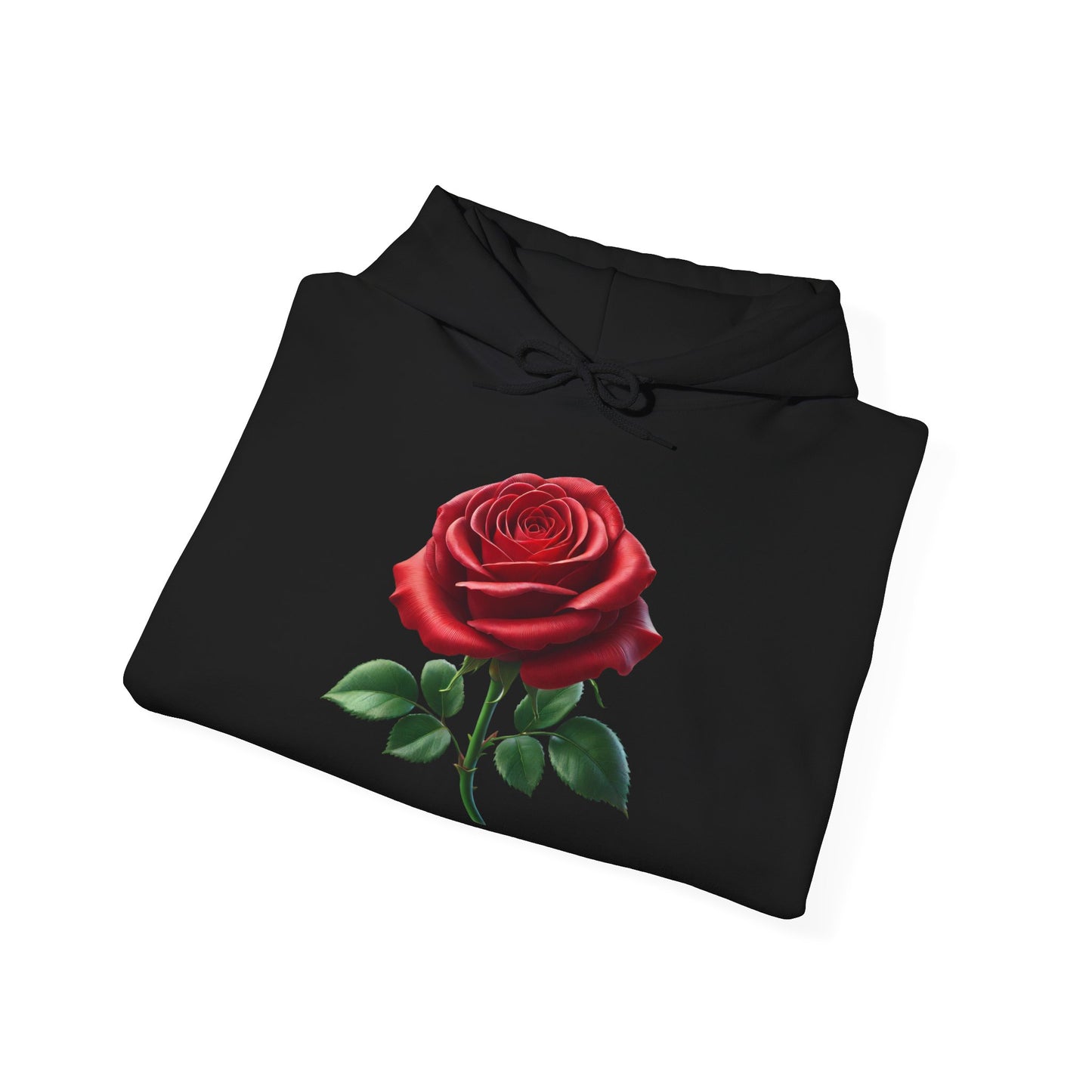 Röd ros hoodie dam