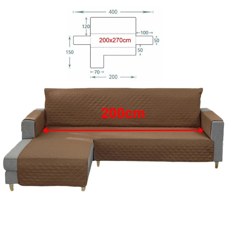 Sofföverdrag L formad - brun
