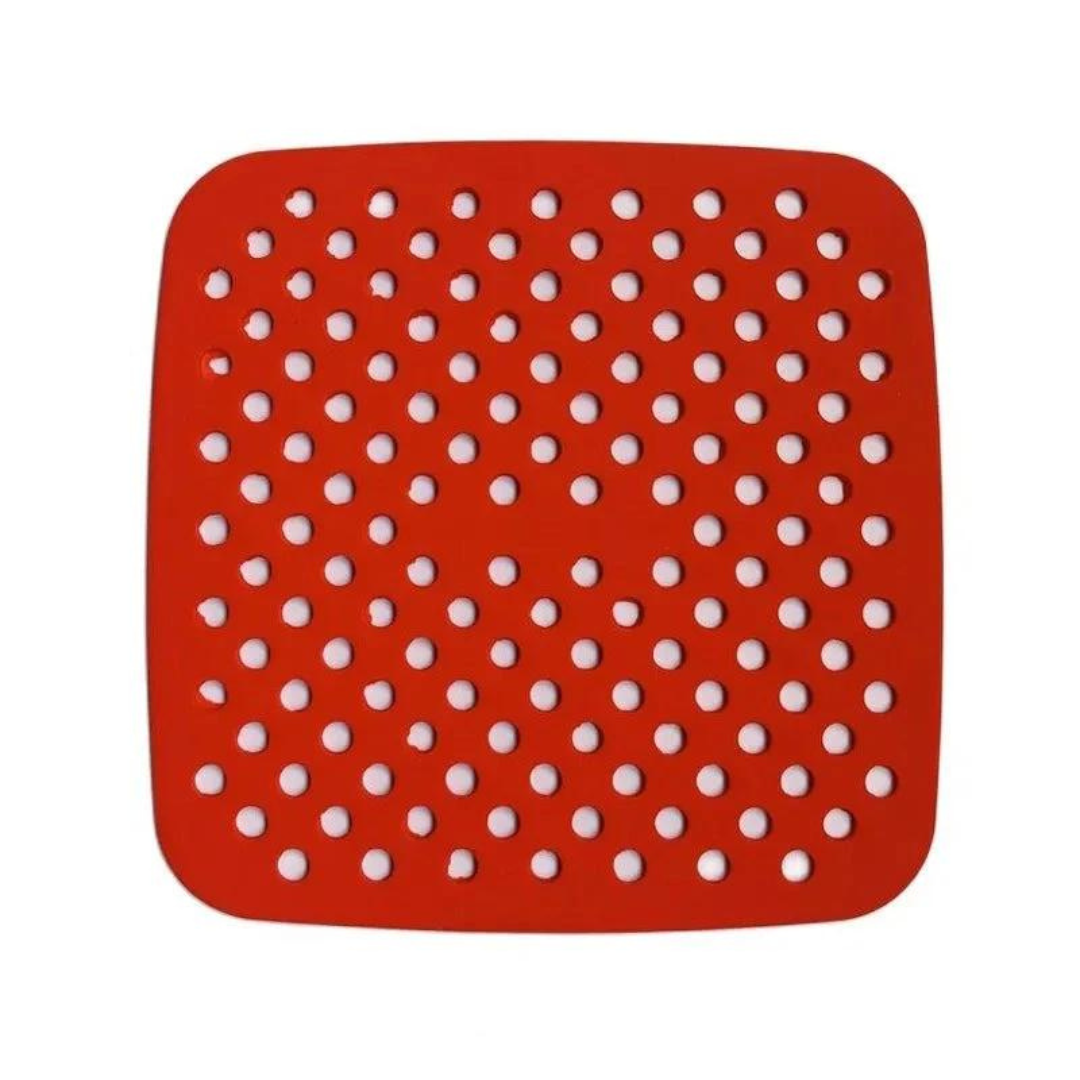 Silikonmatta airfryer röd