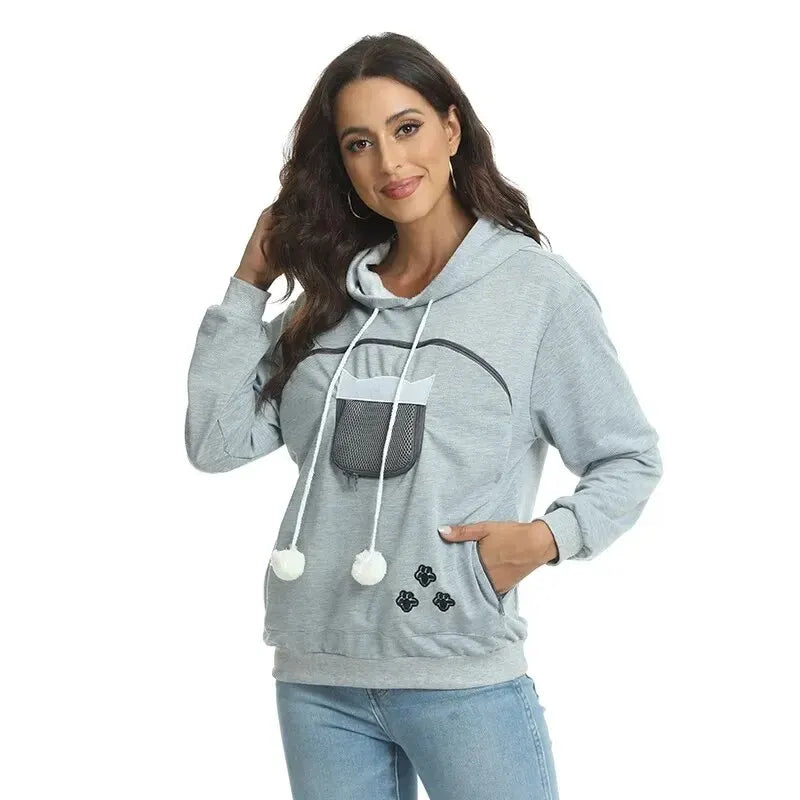 hoddie med katt ficka