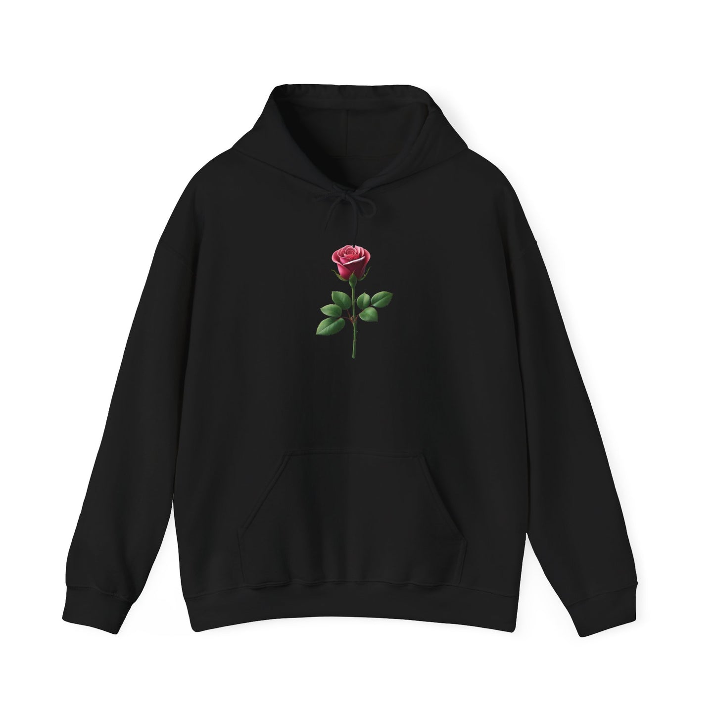 Svart hoodie med ros
