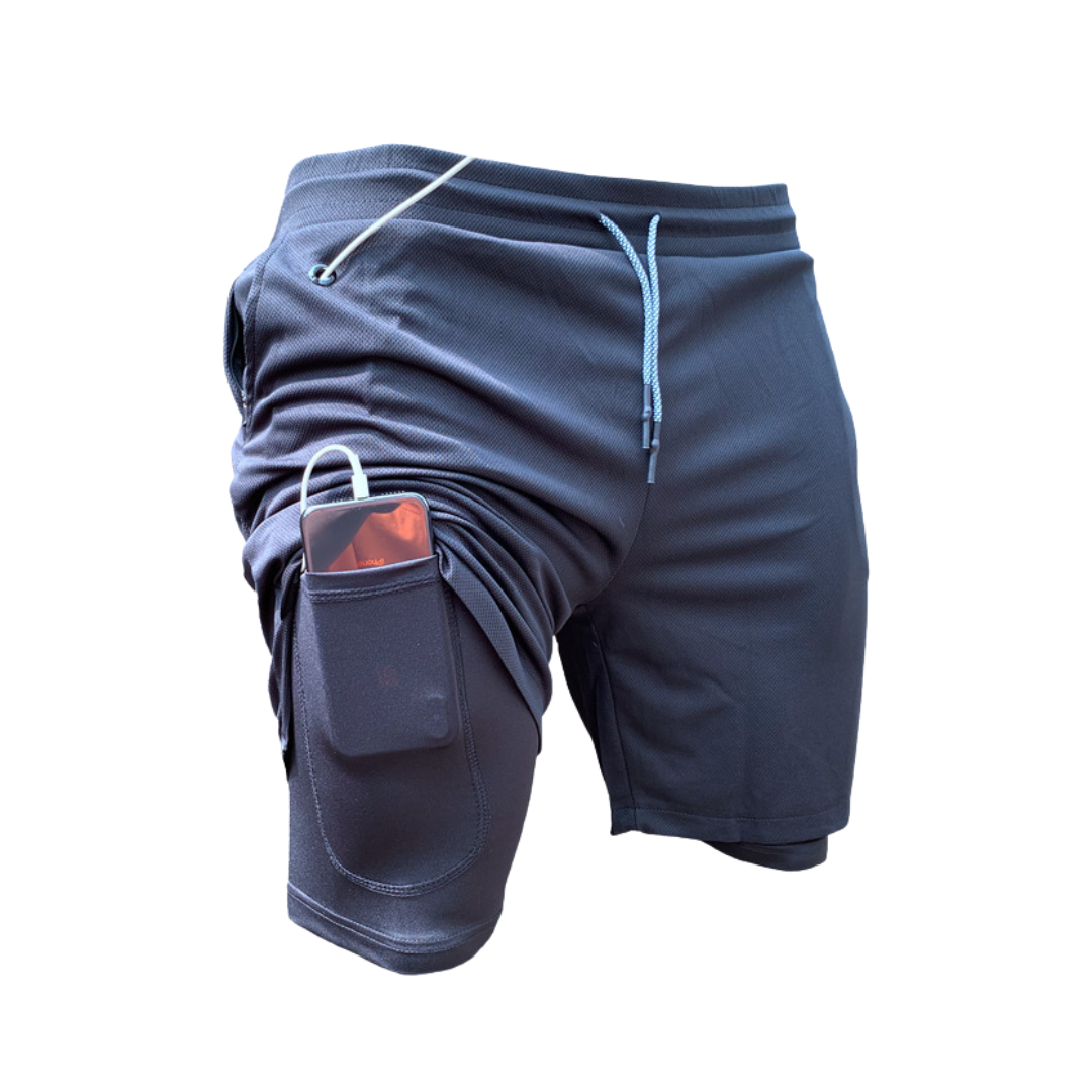 träningsshorts med fickor