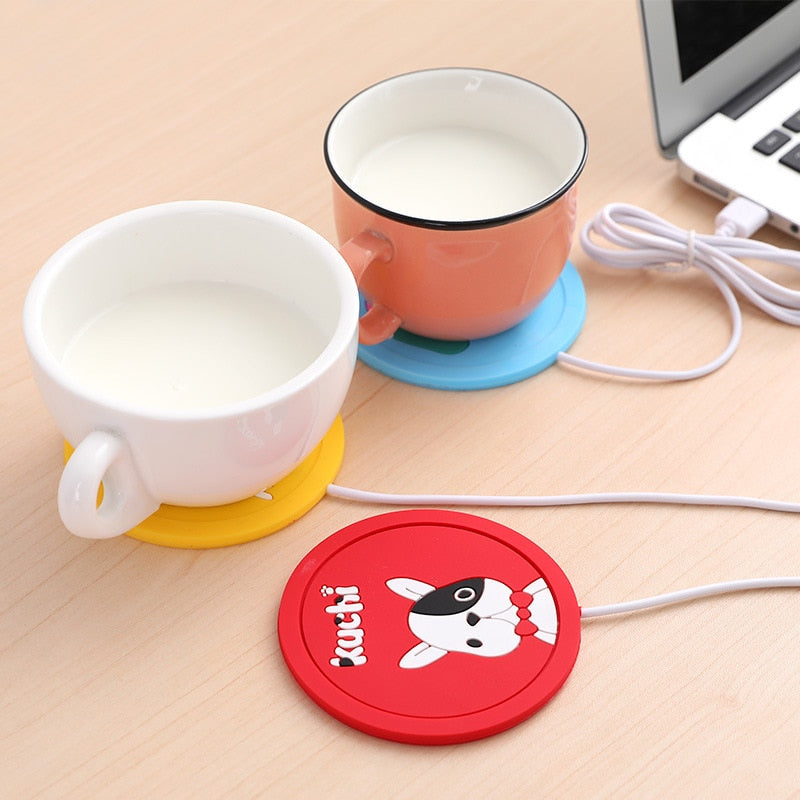 USB muggvärmare - bild på röd färg med kopp kaffe