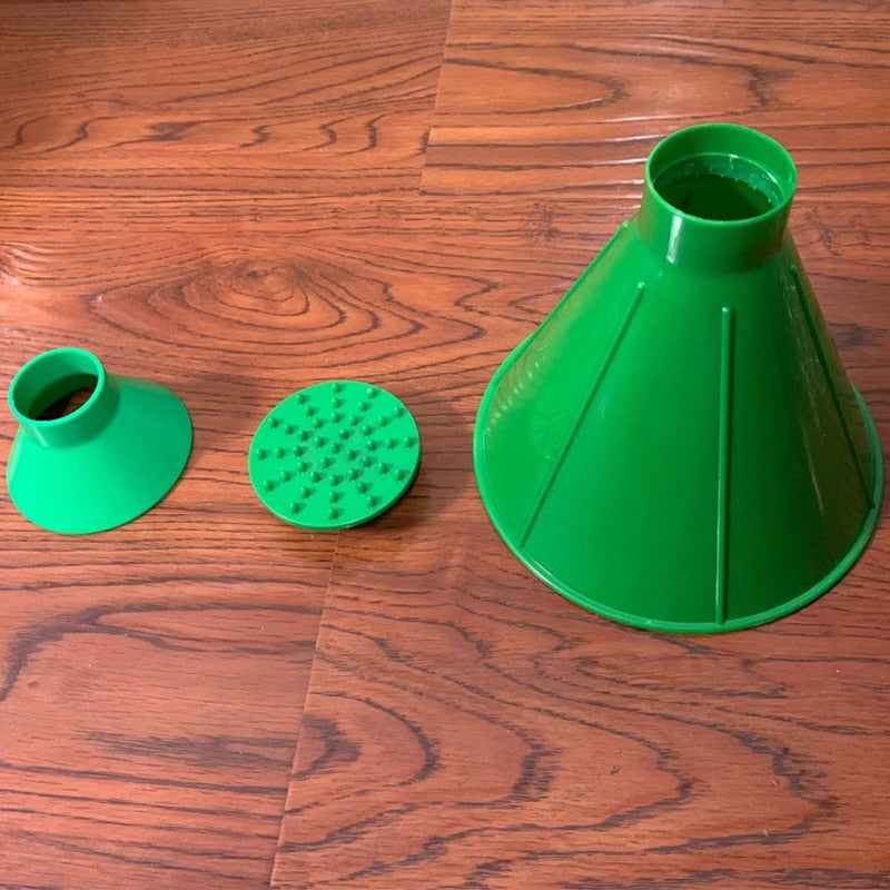 Rund isskrapa och tratt