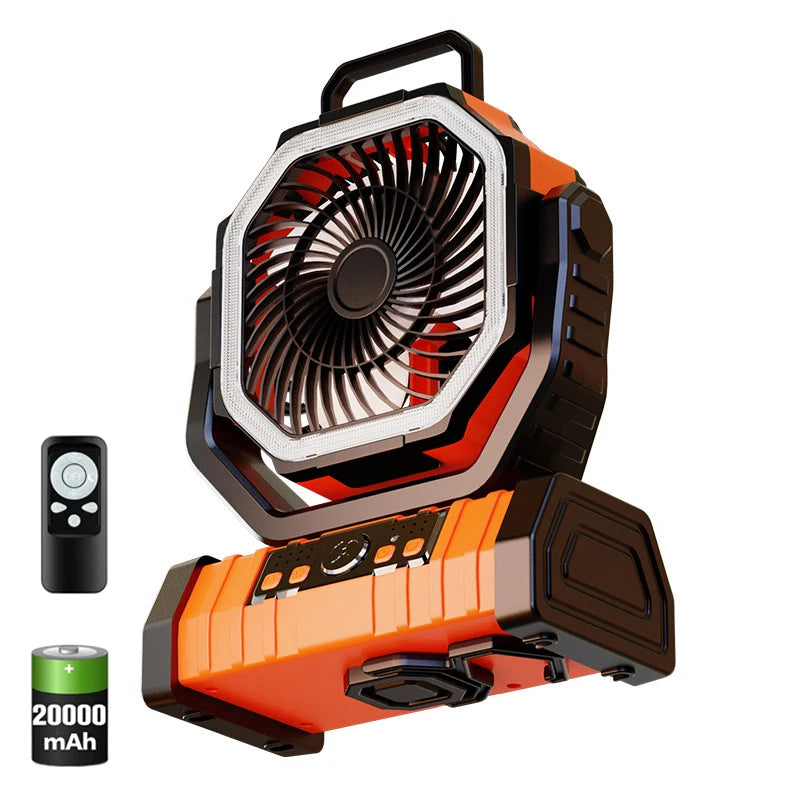 Batteridriven fläkt orange
