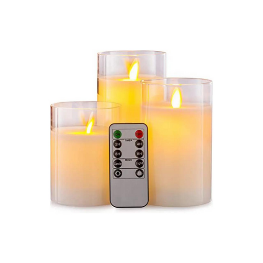 Batteriljus med timer vit