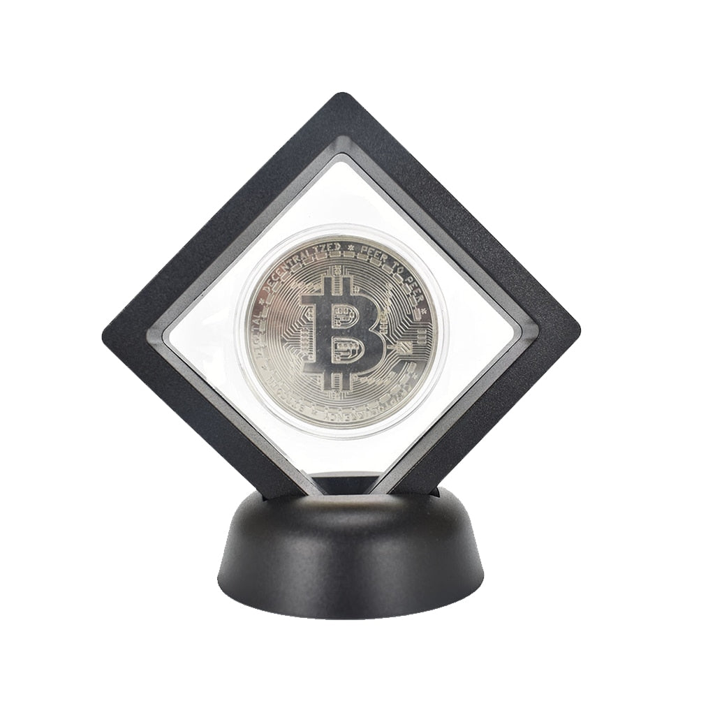 Bitcoin fysisk mynt ram