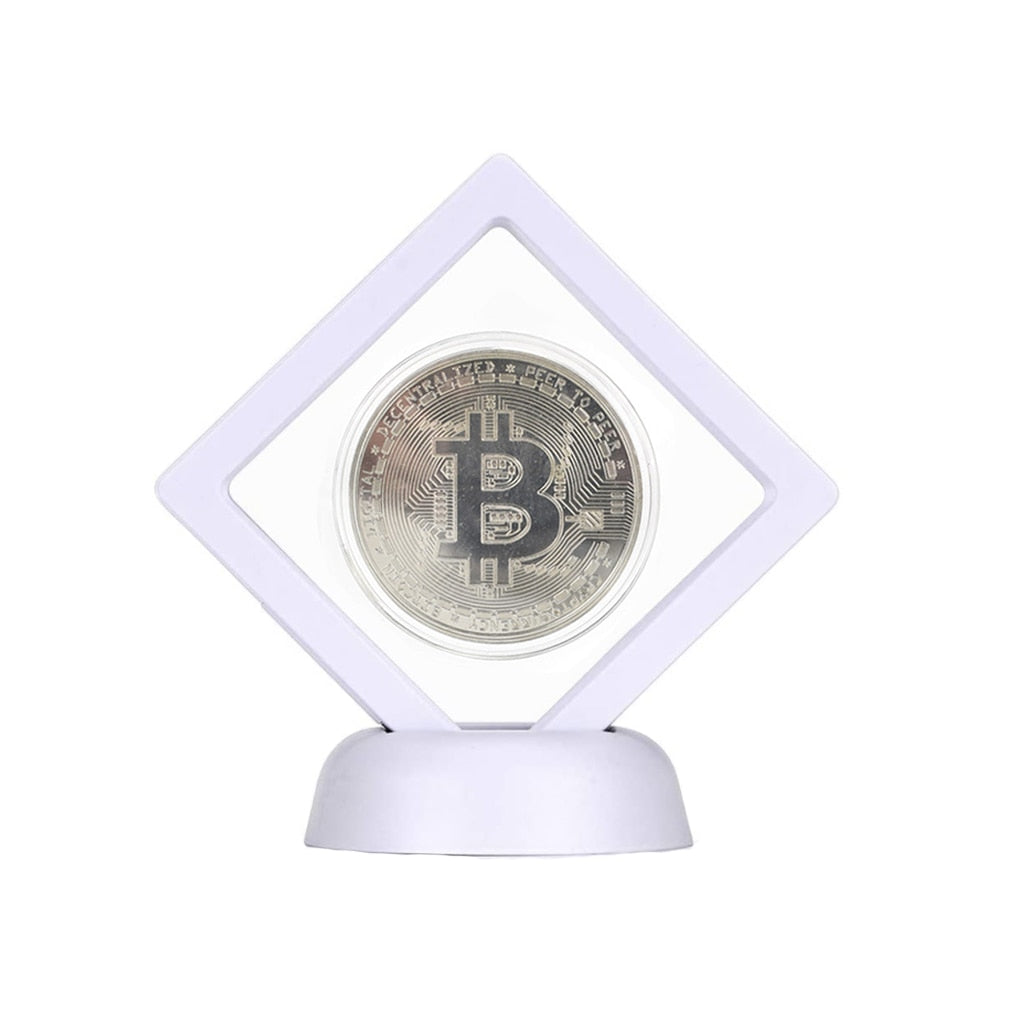 Bitcoin fysisk mynt vit