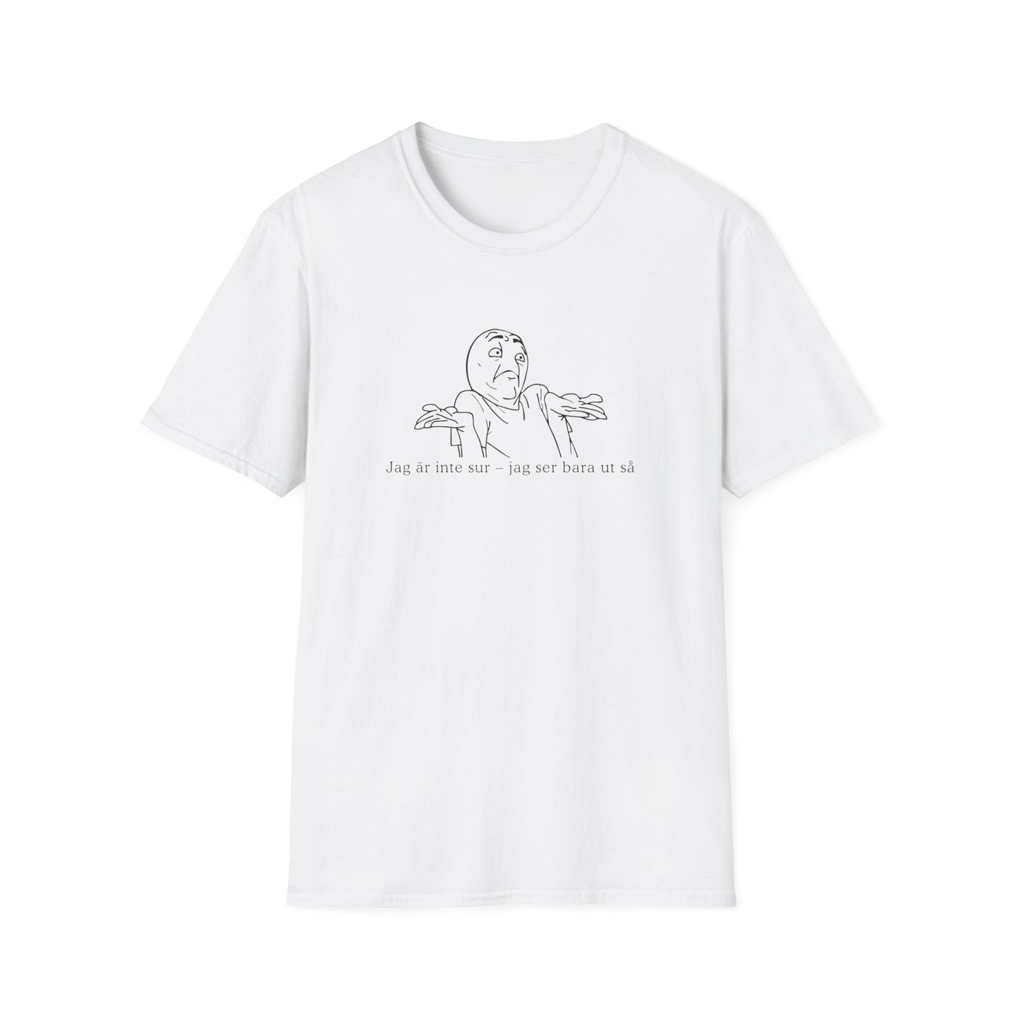 Jag är inte sur - Roligt t-shirt vitt