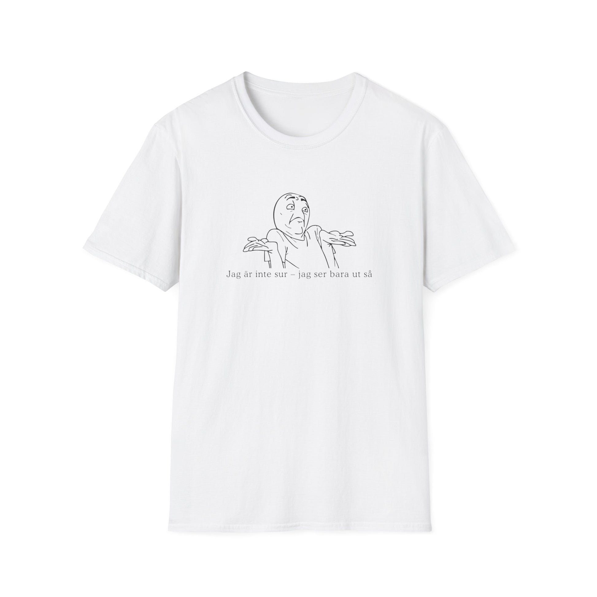 Jag är inte sur - Roligt t-shirt vitt