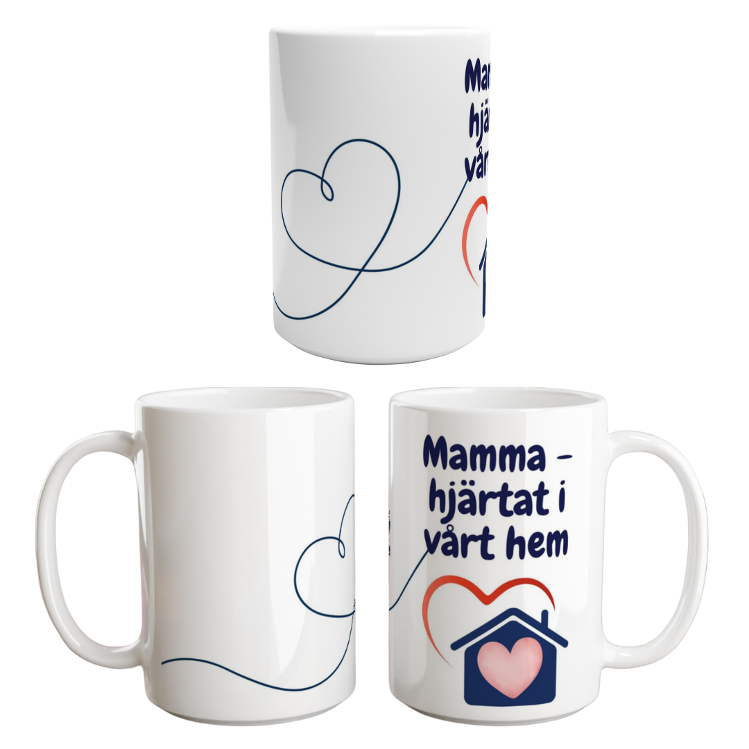 Mamma mugg blå-vitt