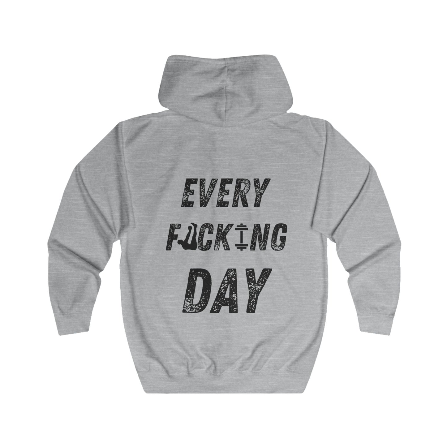 Motivation hoodie med zip grå