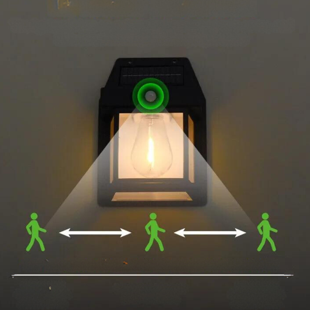 Solcellslampa vägg utomhus - rörelsesensor 