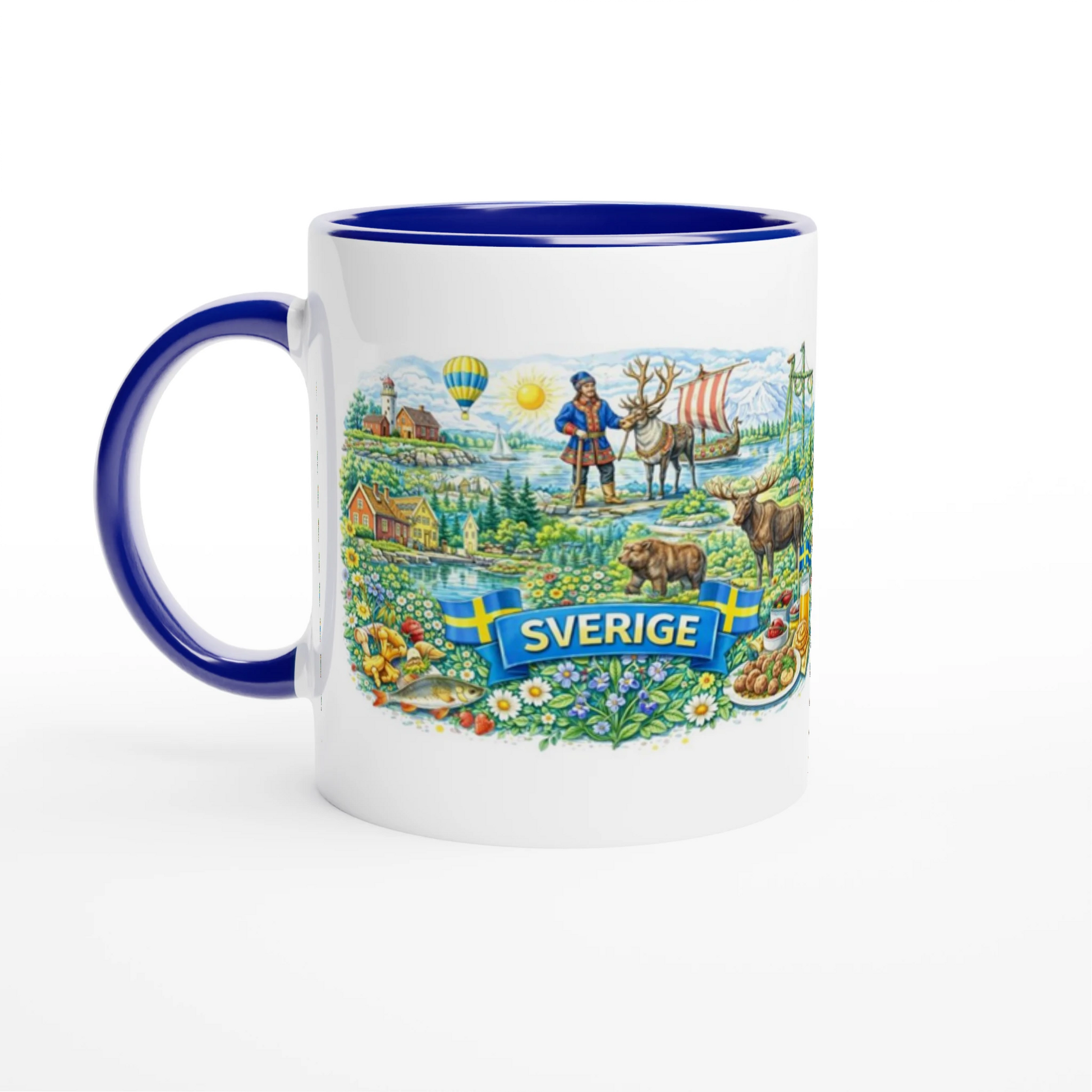 Sverige mugg blå