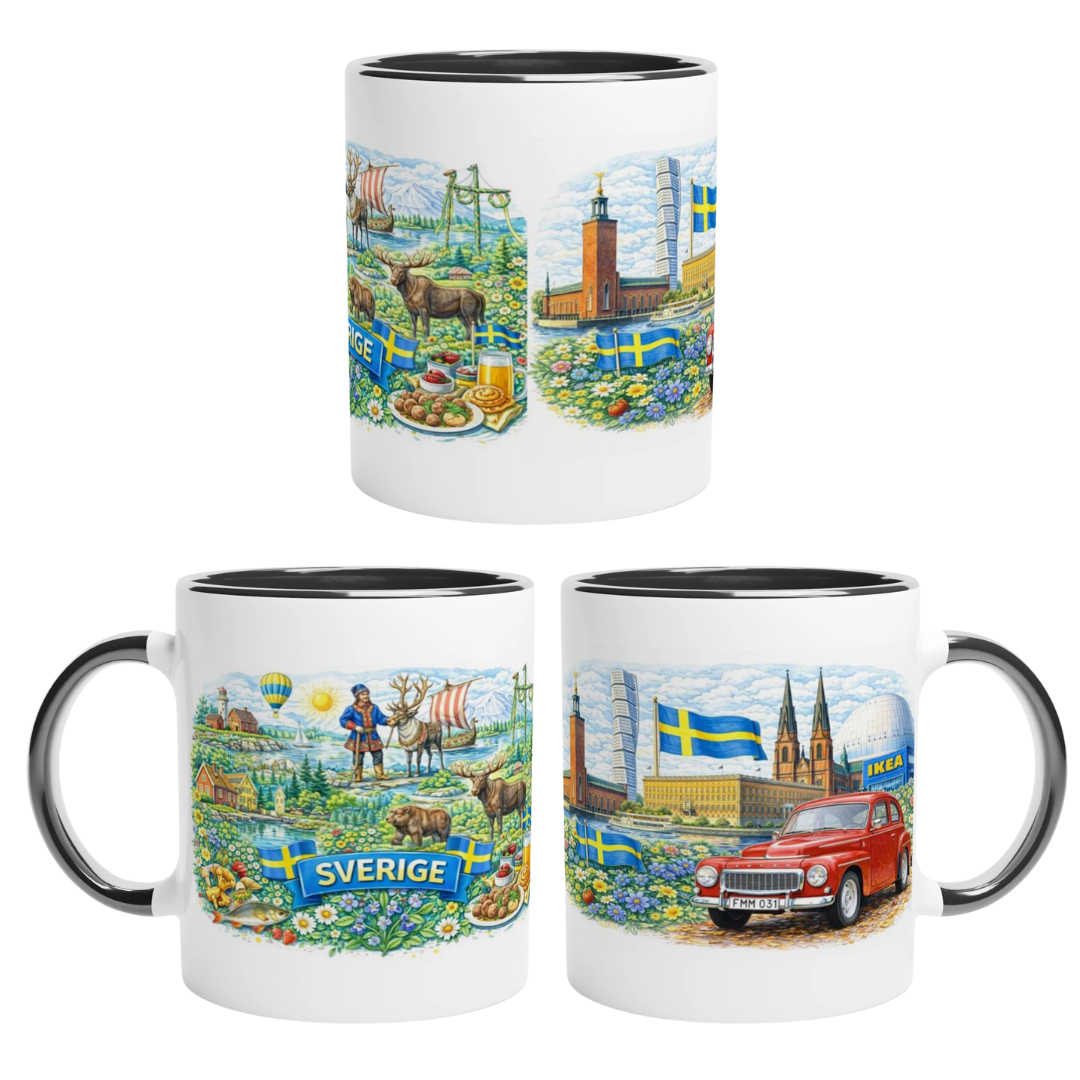 Sverige mugg keramik