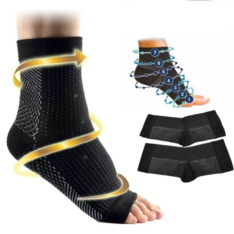 Ortopediska kompressionsstrumpor: Minska smärta och svullnad i fötterna med våra komfortabla strumpor.